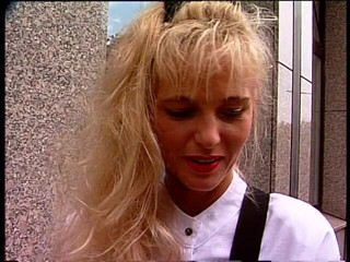 Lucky Cooch: Cute blond in front of camera