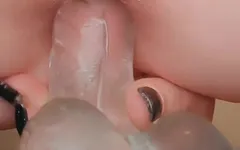 Anal ride, big dildo fucks milf ass til it cums