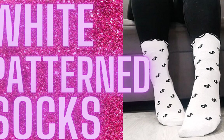 (108) White Patterned Socks (Monica Angels)