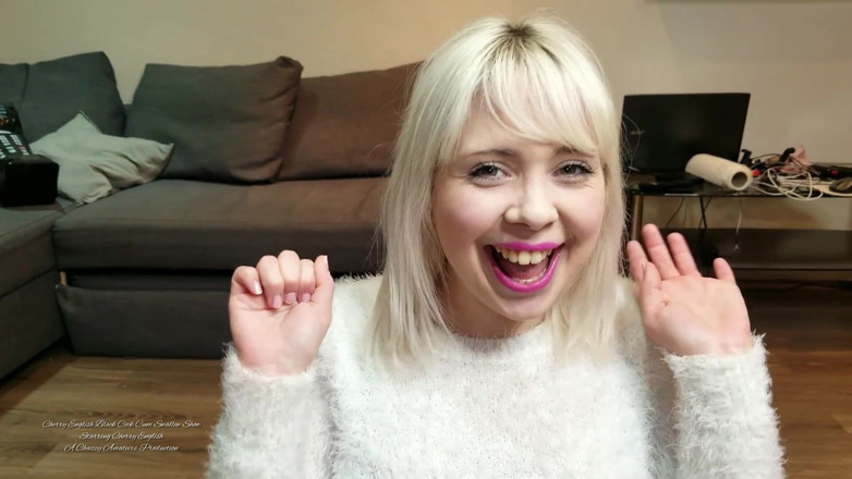 Cheeky UK girls: Cherry angielski czarny kutas spust połykać