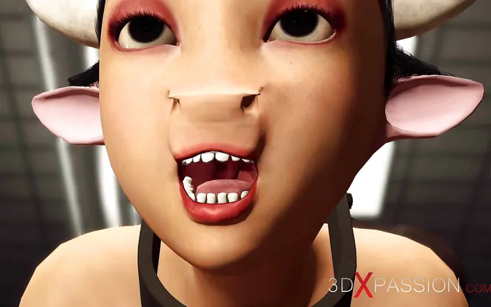 3dxpassion: Amazing milking girl with a four tits and udder graft