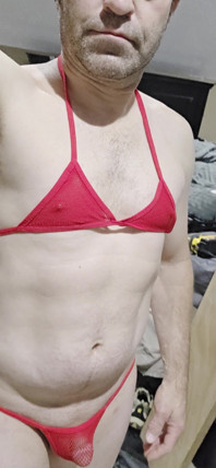 Playing in Fishnet Bra and Panties