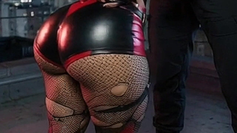 Animate golden: Petite Big Ass Girl in Yellow Balaclava Dominated on Rooftop