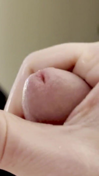 Jerking White Cock up Close