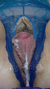 Fisting Dildo Creamy Masturbation- Vibrator Orgasm in Crotchless Panties