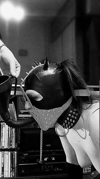 Halloween Scary Cumming and Pissing to Slave Slut Mouth Through a Funnel Gag