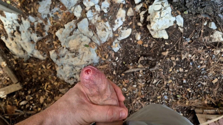 GloomyChase977: 包茎爸爸公共。抚摸缓慢，到处都是 precum