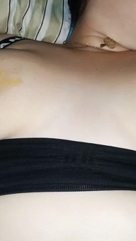 Sucking on Her Enormous Nipples, Spreading Fruit Ice Cream on Her Beautiful Big Natural Tits