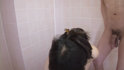 Asian Mature Climax: Lovely asian teen is tugging cock in the bathroom