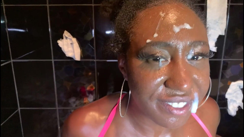 Major Ebony: Ebenholz-schlampe im Badezimmer von BBC Rome Major zerstört!