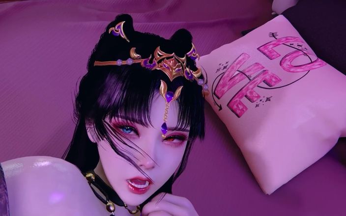 Why fuck so hard: 3D巨乳アジアンコスプレ痴女ハードコアフットジョブセックス