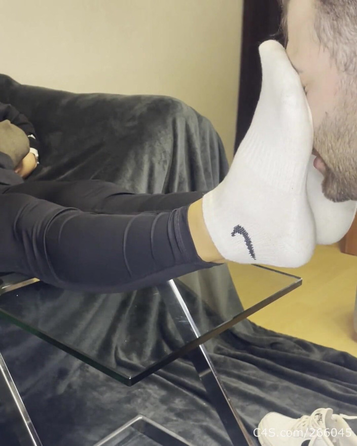 Worship her feet Femdom Studio: Dirty White Sneaker Worship - Smelly Socks in Face with Valeria...