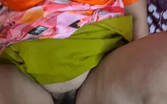 Indian Aunty Sreejaa Juicy Tities Bouncing Hard POV Sex in Saree Orange Blouse