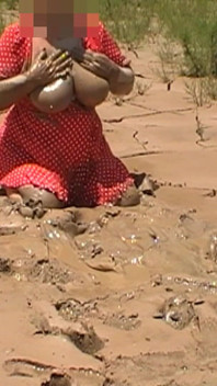 Julie Gets Messy in Mud - Huge Natural 38F Tits Swing in Wet Dirt Outside