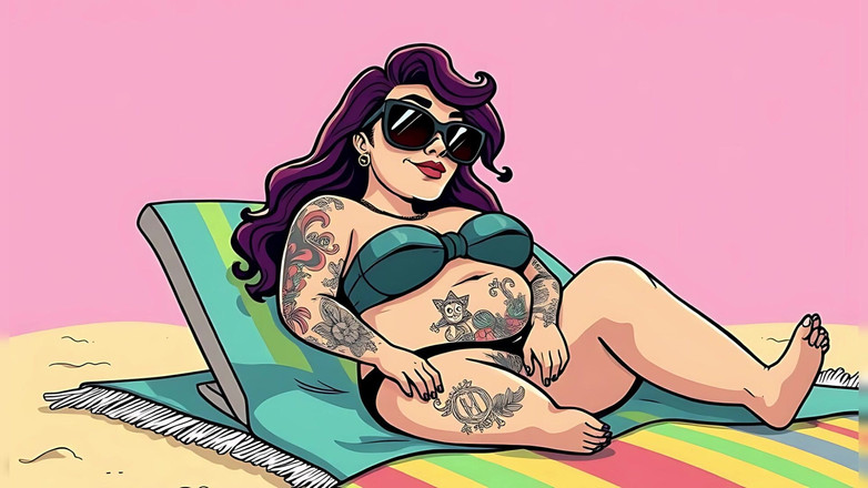 AI Porn: Ai tattoo art пишні бікіні жінки