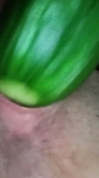 I wake up horny at night and I start fucking my pussy with cucumber. Close up mature amateur pussy wet.