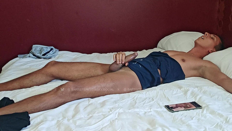 baptiste_petit: Wank on My Bed. with a Masturbator