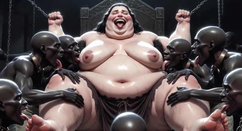 Anime Hentai: SSBBW Queen Covered in Slave Tongues - Intense Body Worship Orgasms