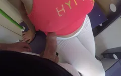 Stranger Flashing Dick in Train and Offer Him Handjob and Grinding Cock on My Ass