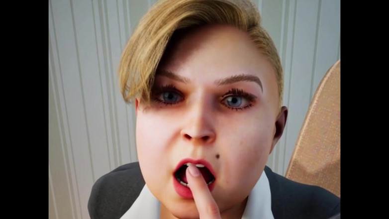 Denis animation: 丰满的大胸女孩喜欢披萨