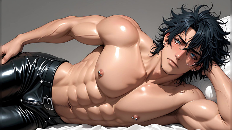 LustMen: Alt Rockstar Solo Sensual Fingertip Circles Around Sensitive Head