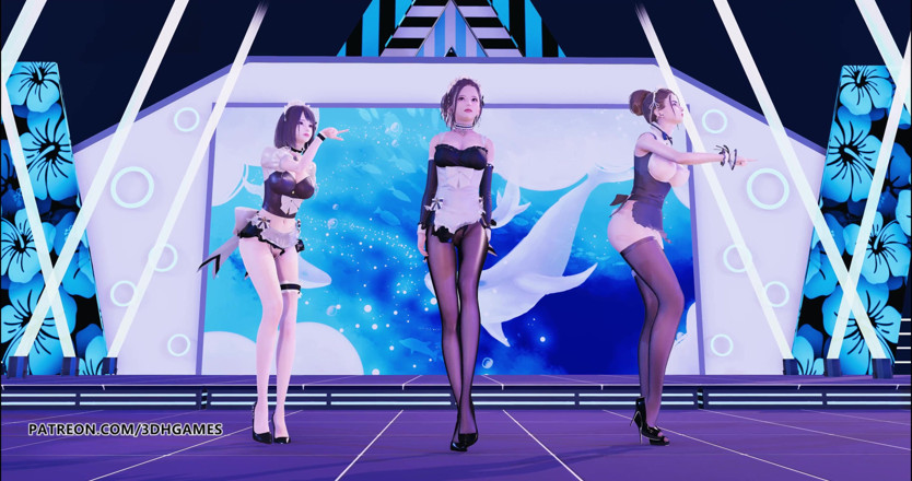 3D-Hentai Games: Hurly Burly servitoare sexy face striptease fierbinte 4K
