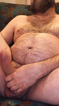 Dads Big Bulge in White Briefs - Jerking off Fat Greasy Boner