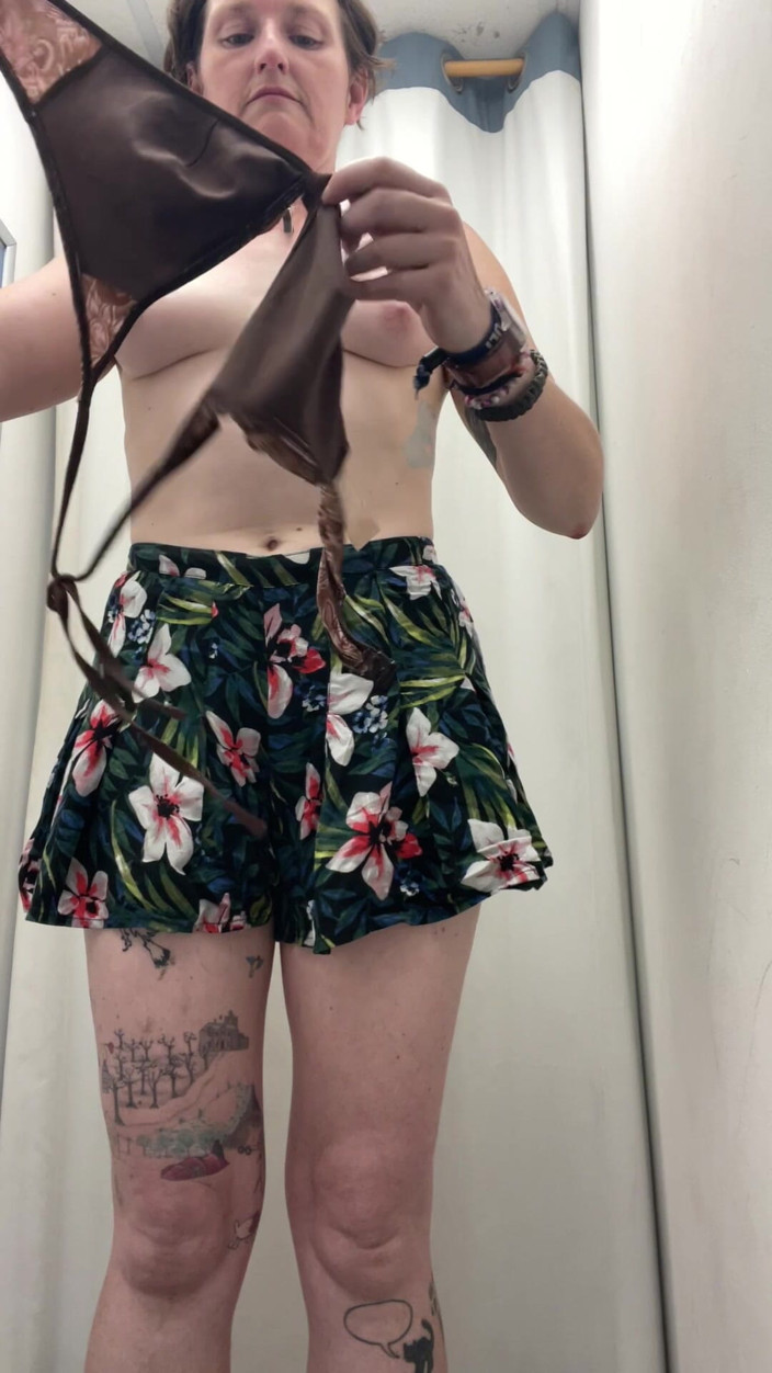 MistressWriggler: Striptease in a Shop as I Get Naked to Try...