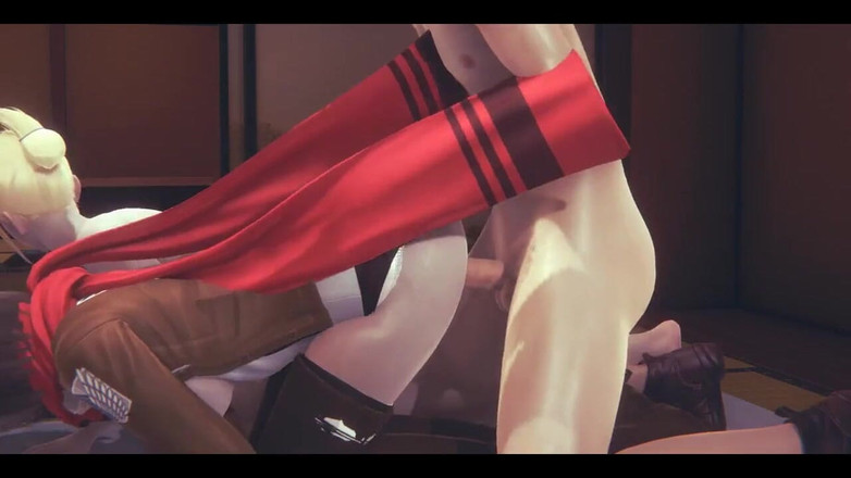 HentaiTubes: Hingeki No Kyojin Hentai - Annie Leonhart en un trío con...