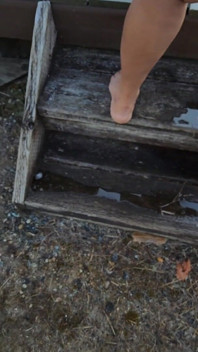 Mature Granny Hairy Pussy Granny Panty Peeing on the Deck