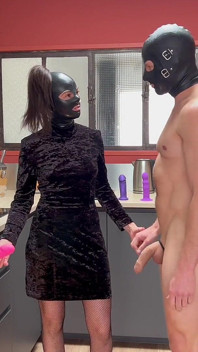 Double Penetration Training: Dildo in His Ass and Cock in My Pussy