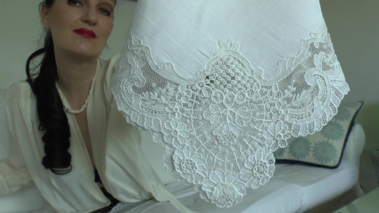 Lady Victoria Valente: We Sniff White, Regal Lace Handkerchiefs - Lady Victoria Valente