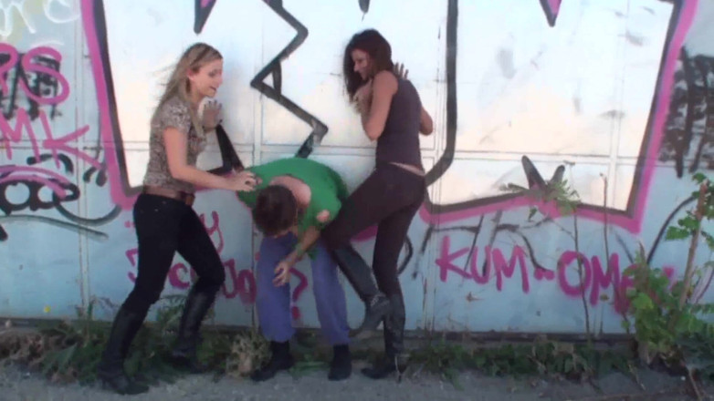 Femdom Austria: Kicking the Poor Tramp