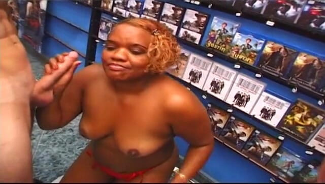 Africans Orgasm: Two amateur milfs gang banged in a video store