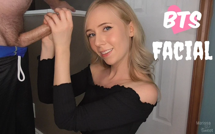 Marissa Sweet: Blonde Housewife Stroking a Cock and Getting a Facial Behind...