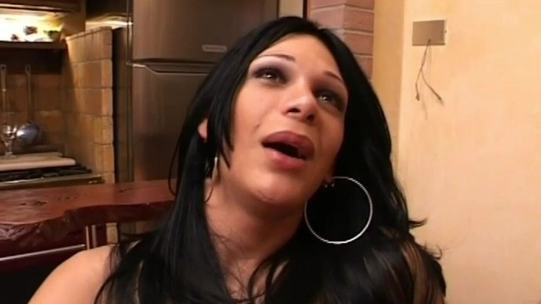 TGIRL ROOM: This Tranny First Eats the Chicken Then His Cock Before...