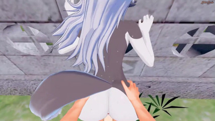 Hentai Smash: Sudut pandangan pertama mengongkek Loona gaya doggy pada dinding sehingga...