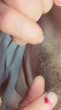 Pulling My Smelly Hairy Pussy Lips Apart to Maintain Its Health with Hrt Pessaries