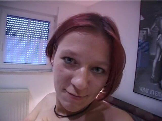 Lucky Wankerz: Redhead teen rubs and fingers her wet twat