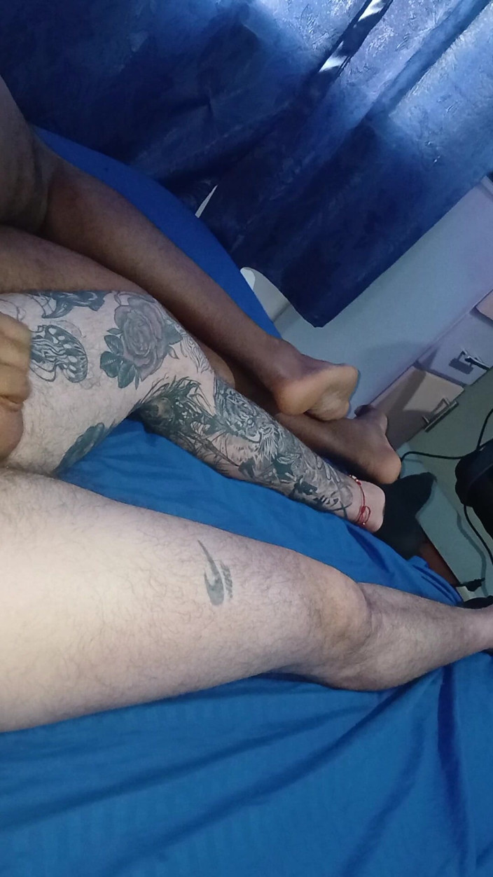 Vikingoazul: Rör Vid Svart Ebenholtsfärg Femboy Ber Om Kuk
