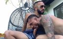 Let them watch: Juven Fucks Boomer Banks Bareback Cumshot