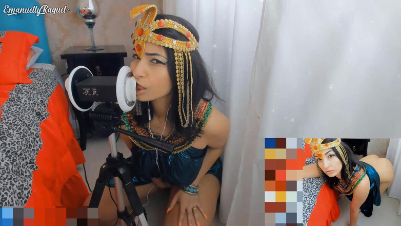 Emanuelly Raquel: クレオパトラのコスプレ Asmr 激しいフェラチオとセックスマシーンでファック