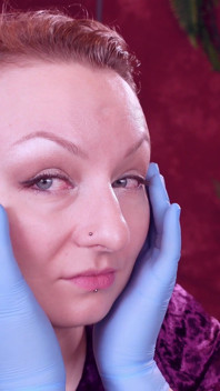 Obličej a zuby fetiš: Asmr video v modrých lékařských rukavicích Sestry Mitrile. Arya Grander