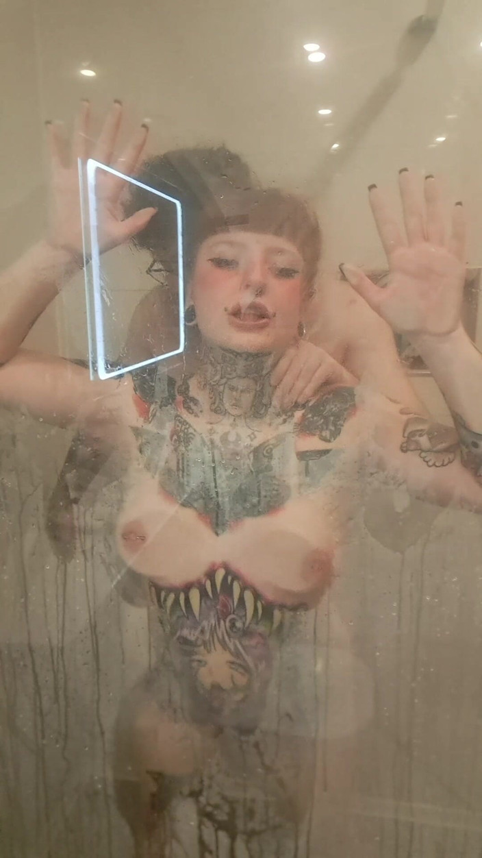 Yourfavecumslut: Shower Sex Against the Big Steamy Glass Panel