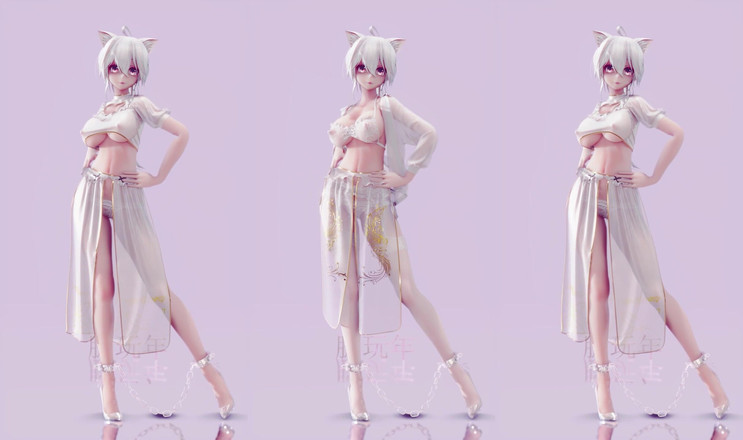 MikuMotion: [mmd] 弱音mago 修女服白丝旗袍脱衣舞