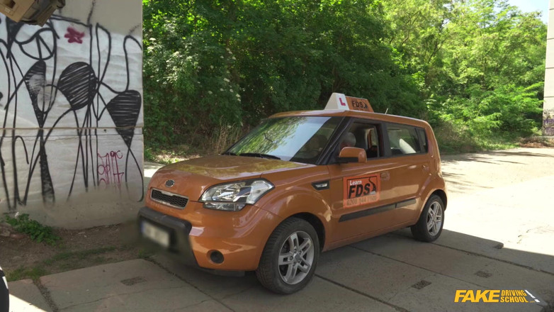 Fake Driving School: Fake Driving School - Två händer på erektionen Ja på väghuvudet