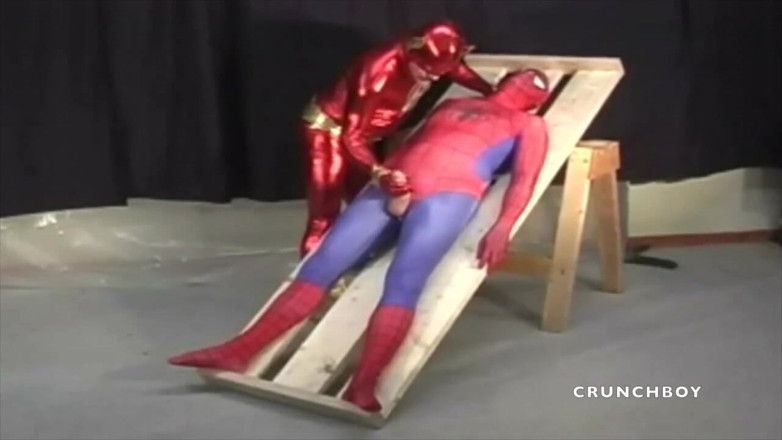Crunch Boy: fetish sex with super hero clothes