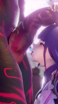 Raiden Shogun Genshin Impact Worshiping a Big Mitachurl Cock Porn Hilichurl 60 Fps