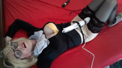Tranny Bounded with Sex-toy Has to Cum