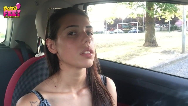 Smokin Fetish: Cute teen Petra smoking in the car